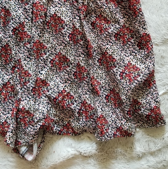 Zara Trafaluc Red Floral Romper Bell Sleeve - Picture 2 of 8